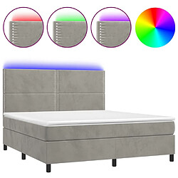 Sommier à lattes,Cadre à lattes de lit pour Adulte matelas et LED Gris clair 180x200 cm -MN96796