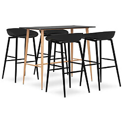 vidaXL Ensemble de bar 5 pcs Noir