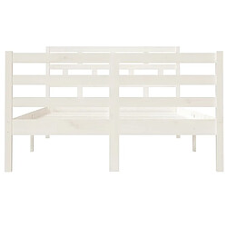 Acheter Maison Chic Lit Moderne Chambre - Cadre/structure de lit pour adulte Blanc Bois massif 120x190 cm Petit Double -MN23728