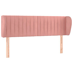 vidaXL Tête de lit avec oreilles Rose 147x23x78/88 cm Velours