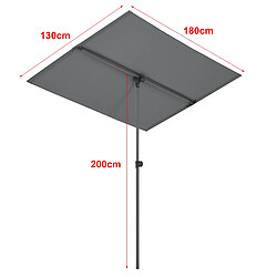 Avis Parasol Carsoli inclinable à 360° rectangulaire 180 x 130 cm gris [pro.tec]