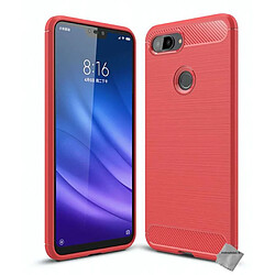 Htdmobiles Coque silicone gel carbone pour Xiaomi Mi 8 Lite + film ecran - ROUGE