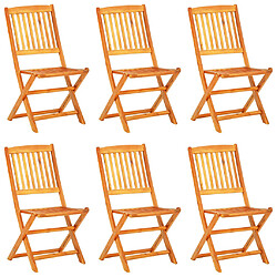 Maison Chic Mobilier à dîner de jardin pliable 7 pcs,Table et chaises d'extérieur Bois d'acacia solide -GKD915678