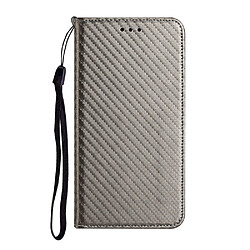 Etui en PU Texture en fibre de carbone, auto-absorbée avec dragonne gris pour votre Samsung Galaxy S20 FE 4G/5G