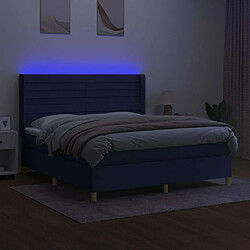 Avis Maison Chic Lit adulte- Lit + matelas + LED,Sommier à lattes de lit matelas et LED Bleu 180x200 cm Tissu -GKD10113