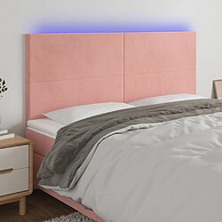 Maison Chic Tête de lit scandinave à LED,meuble de chambre Rose 200x5x118/128 cm Velours -MN81575