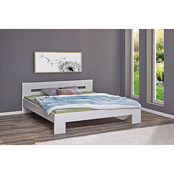 Avis Pegane Lit adute en bois coloris blanc - longueur 204 x profondeur 186 x hauteur 71 cm