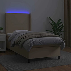 Avis Maison Chic Lit adulte- Lit + matelas + LED,Sommier à lattes de lit matelas LED Cappuccino 100x200 cm -GKD19951