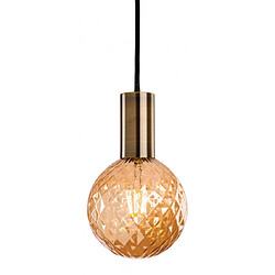 Luminaire Center Suspension Hudson Laiton antique 1 ampoule 21cm