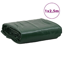 vidaXL Bâche vert 1x2,5 m 650 g/m² pas cher