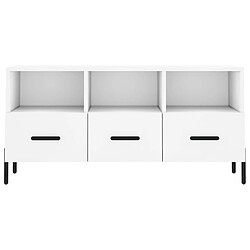 Acheter vidaXL Meuble TV blanc 102x36x50 cm bois d'ingénierie