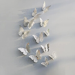 Avis Universal 12PCS 3D papillon en métal, décoration murale en argent.