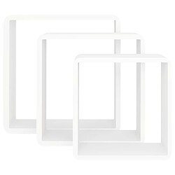 Acheter vidaXL Étagères murales sous forme de cube 3 pcs Blanc MDF