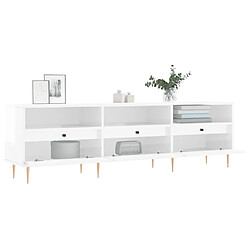 Acheter Maison Chic Meuble TV scandinave - Banc TV pour salon blanc brillant 150x30x44,5 cm bois d'ingénierie -MN60590