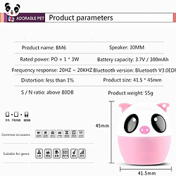 Avis Universal Haut-parleur sans fil Bluetooth avec support mains libres lecteur MP3 de musique extérieure portable haut-parleur stéréo | haut-parleur portable (rose)