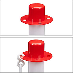 Avis Helloshop26 Lot de 4 poteaux barrière de signalisation et délimitation parking blanc et rouge 13_0002310