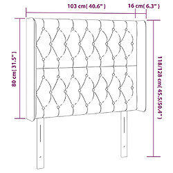 Acheter vidaXL Tête de lit avec oreilles Marron foncé 103x16x118/128 cm Tissu