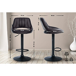 Non Tabouret de bar Milet simili cuir noir