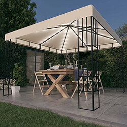 Maison Chic Tonnelle | Pergola avec guirlande lumineuse à LED 3x3 m Crème -GKD22630