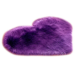 Tapis de sol tapis de sol en forme de coeur en fausse peau de mouton violette