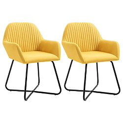 Maison Chic Lot de 2 Chaises à manger,Chaise pour cuisine,Solide Structure jaune tissu -MN83891