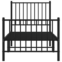 Maison Chic Lit adulte - Lit simple Cadre de lit métal avec tête de lit/pied de lit,Structure du lit Contemporain pour chambre noir 80x200 cm -MN71493 pas cher