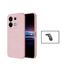 NIS L Kit Support Magnétique + Couverture En Silicone Liquide Redmi Note 13 Pro 4G - Rose