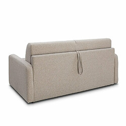 Avis Inside 75 Canapé convertible express MAC MAHON sommier lattes 140cm matelas 16cm tissu tweed beige