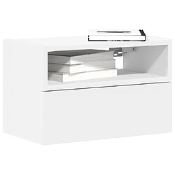 vidaXL Table de chevet murale blanc 45x26x28,5 cm