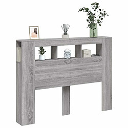 Acheter Maison Chic Tête de lit scandinave à LED,meuble de chambre sonoma gris 140x18,5x103,5 cm bois ingénierie -MN24674