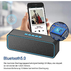 Acheter Universal Haut-parleur Bluetooth sans fil, haut-parleur Bluetooth 5.0 portable avec basse à double pilote, stéréo 3D, radio FM, fonctions mains libres (noir)