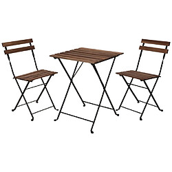 ProGarden Ensemble de bistro 3 pcs Noir