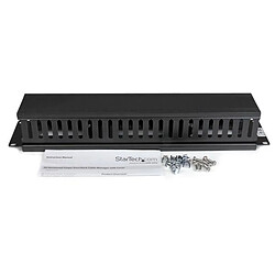 StarTech.com Panneau de gestion de câbles horizontal 2U pour rack de serveur - Guide pour câbles avec couverture pas cher