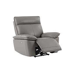 Acheter Vente-Unique Fauteuil relax électrique en cuir de vachette gris NOVENA