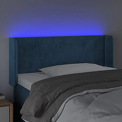 Avis vidaXL Tête de lit à LED Bleu foncé 93x16x78/88 cm Velours