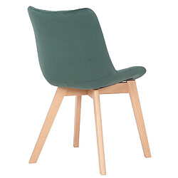 Acheter Decoshop26 Chaise de salle à manger x1 rembourrage généreux en velours vert piètement en bois 10_0002084