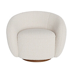 Avis Rendez Vous Deco Fauteuil pivotant Naya en tissu bouclé blanc