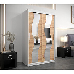 Abiks Meble Armoire Sewilla à portes coulissantes 200/120/62 2 portes (blanc/artisan)