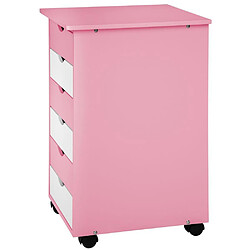 Helloshop26 Caisson de bureau meuble en bois rose 0508104