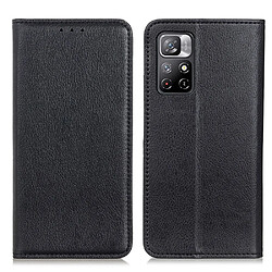 Etui en PU texture litchi, fermeture automatique magnétique avec support noir pour votre Xiaomi Redmi Note 11