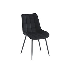 Acheter Vente-Unique Lot de 6 chaises matelassées - Velours et métal - Noir - OLLUA