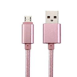 Acheter Wewoo Câble or rose pour Samsung, HTC, Sony, Lenovo 2m Tête en métal tissé Style 84 coeurs Micro USB vers USB 2.0 Données / Chargeur