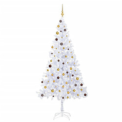 vidaXL Arbre de Noël artificiel pré-éclairé/boules 210 cm 910 branches