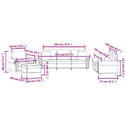 vidaXL Ensemble de canapés 4 pcs avec coussins gris foncé velours pas cher