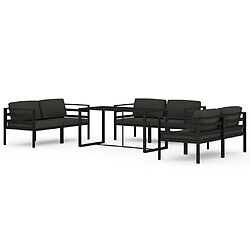 vidaXL Salon de jardin 7 pcs avec coussins Aluminium Anthracite