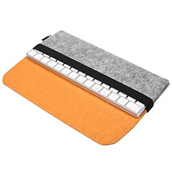 Wewoo Housse protection Clavier Orange pour Apple Magic2 Portable Sans Fil Bluetooth Antipoussière Sac de Rangement PU Cuir Laine Feutre de