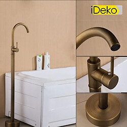 iDeko® Robinet de baignoire ilot sur Pied salle de bain douche verticale sans Douchette vintage