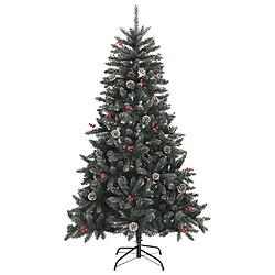 vidaXL Sapin de Noël artificiel avec support Vert 150 cm PVC