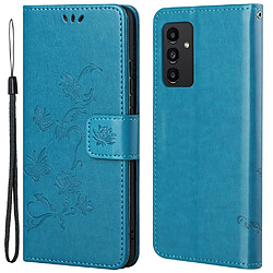 Etui en PU motif papillons et fleurs bleu pour votre Samsung Galaxy A13 4G