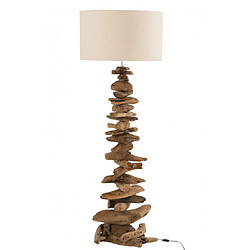 Dansmamaison Lampe + Abat-Jour Bois Flotte Naturel/Beige Large